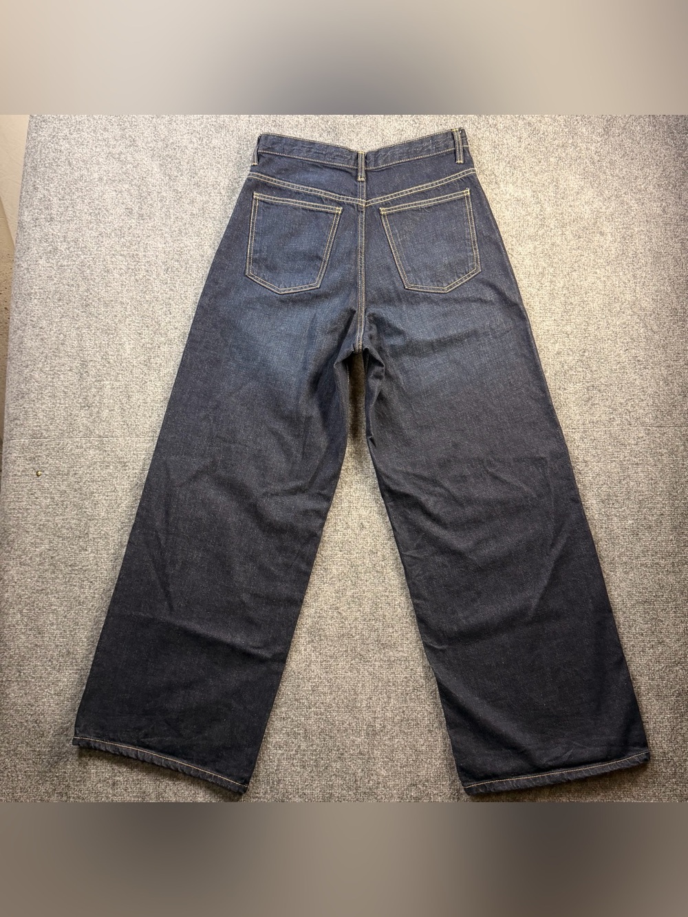 Zara Women’s Size 10 Asymmetrical Crossover Waist Wide Leg Dark Wash Jeans - Picture 5 of 14